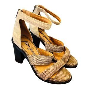 Free People Gray Python Print Leather Strappy High Heels Womens Size 37 (6.5)